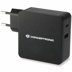 Cargador conceptronic pd 60w 1xusb 1xusb - c