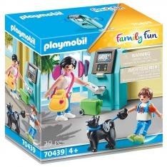 Playmobil turistas con cajero