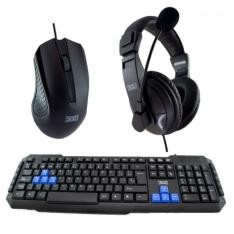 Combo teclado+raton+auriculares 3go