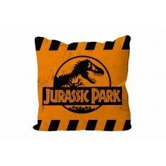 Cojin cuadrado caution logo naranja jurassic