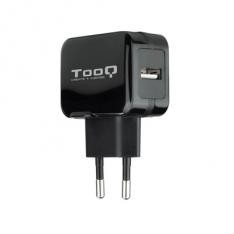 Cargador pared tooq usb 12w negro